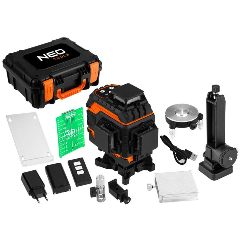 NEO TOOLS Αλφάδι laser 4 x 360° πράσινης δέσμης 75-141 NEO TOOLS Αλφάδι laser 4 x 360° πράσινης δέσμης 75-141