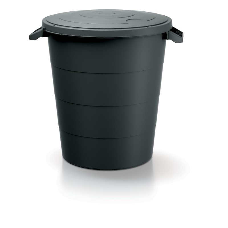 PROSPERPLAST Κάδος απορριμμάτων με καπάκι Μαύρος 120lt IDSM120U-S411