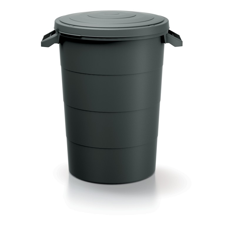 PROSPERPLAST Κάδος απορριμμάτων με καπάκι Μαύρος 80lt IDSM80U-S411
