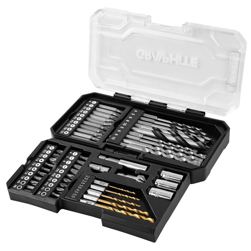GRAPHITE Μύτες και τρυπάνια HEX 1/4" σετ 50τεμ 56H613
