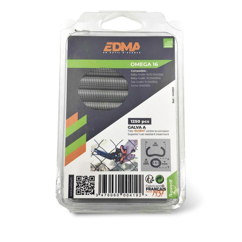 EDMA Συνδετήρες 16mm για το BABY GRAF 1250τμχ 041901