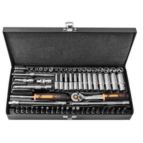 NEO TOOLS Καστάνια με Καρυδάκια 1/4" σετ 63τεμ 10-008