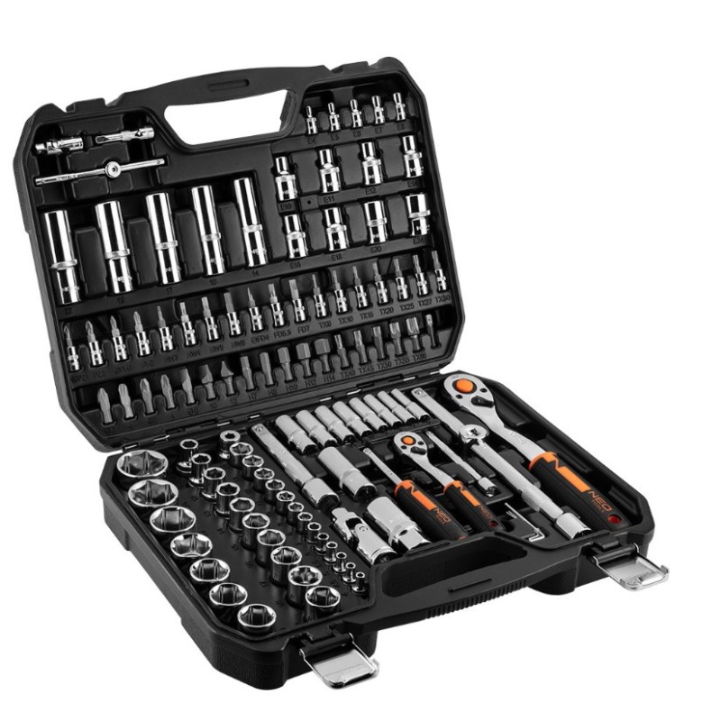 NEO TOOLS Καστάνια με Καρυδάκια 1/2" και 1/4" σετ 110τεμ 10-066