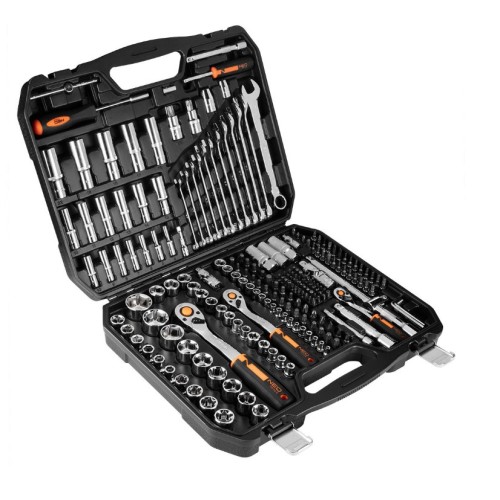 NEO TOOLS Καστάνια με Καρυδάκια 1/2", 3/8", 1/4" & Κλειδιά σετ 219τεμ 10-076