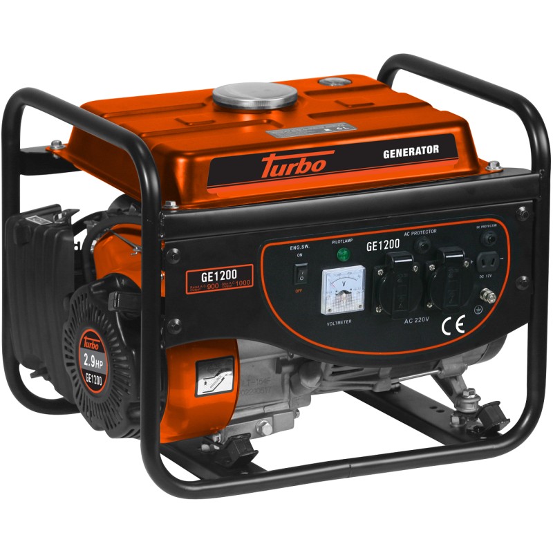 TURBO GE1200 Γεννήτρια βενζίνης 1000W 2.9Hp 1.1kVA TURBO GE1200 Γεννήτρια βενζίνης 1000W 2.9Hp 1.1kVA