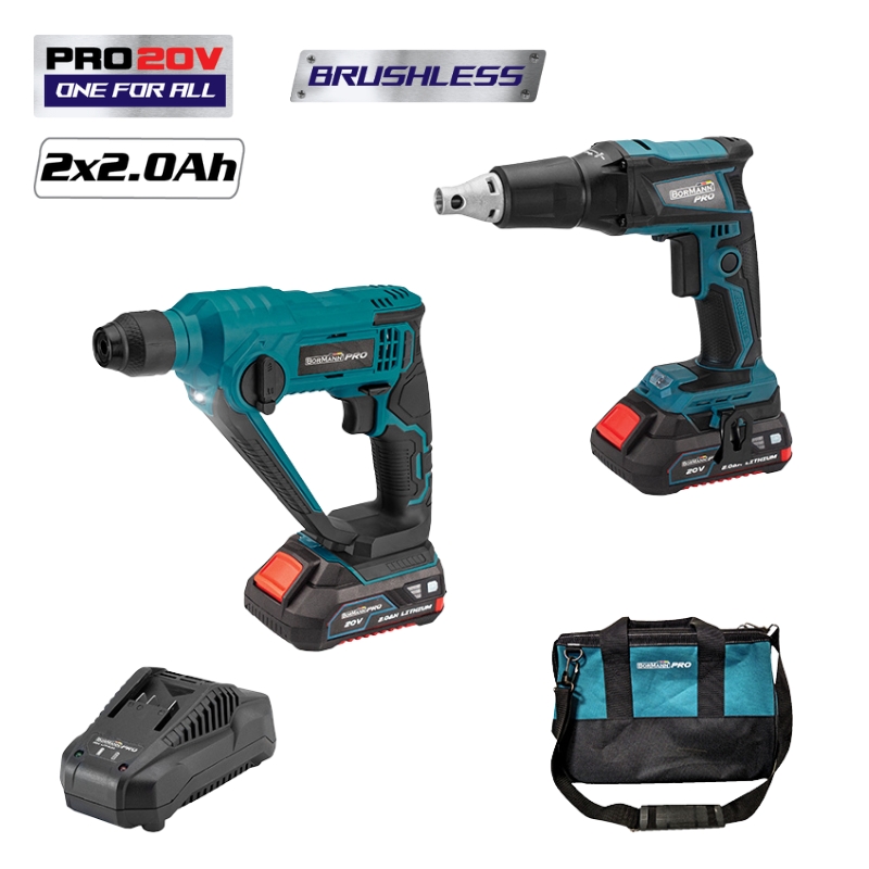 ΒORMANN Pro BBP9220 Σετ Κατσαβίδι Γυψοσανίδας Brushless & Πνευματικό Πιστολέτο SDS-PLUS 20V ΒORMANN Pro BBP9220 Σετ Κατσαβίδι Γυψοσανίδας Brushless & Πνευματικό Πιστολέτο SDS-PLUS 20V