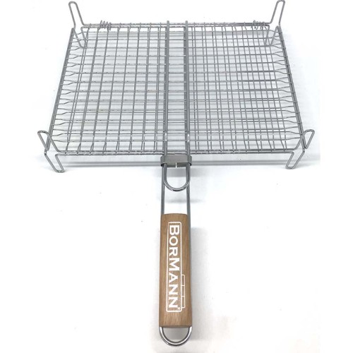 BORMANN ELITE BBQ1011 Σχάρα Inox 35x23 Διπλή με πόδια