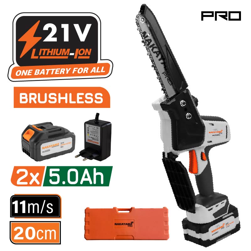 NAKAYAMA Pro EC1520 Κλαδευτικό Αλυσοπρίονο Μπαταρίας 21V,Brushless,Λάμα 20cm NAKAYAMA Pro EC1520 Κλαδευτικό Αλυσοπρίονο Μπαταρίας 21V,Brushless,Λάμα 20cm