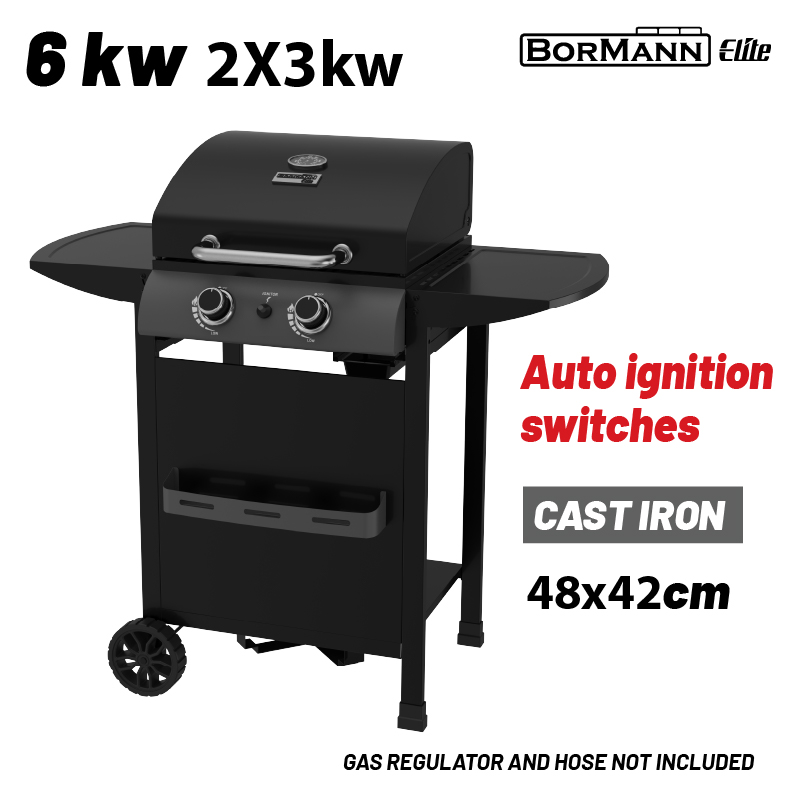 BORMANN Elite BBQ6020 Ψησταριά Υγραερίου FORGE 2 Εστιών με Μαντεμένια Σχάρα