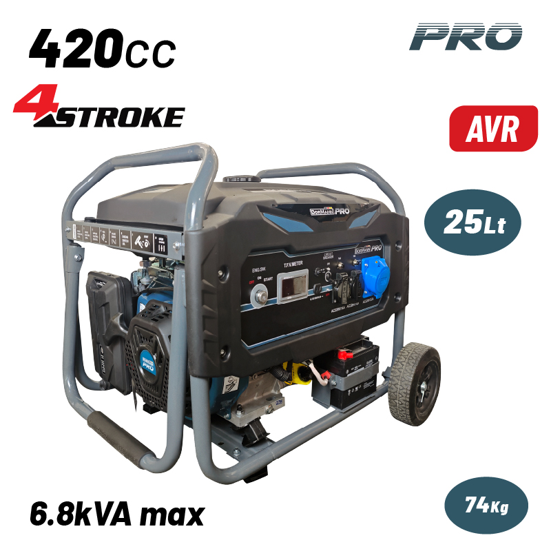 BORMANN Pro BGB6010 Γεννήτρια Βενζίνης Συνεχ. Απόδοση 5000W,420cc,Μίζα & Μπαταρία AVR, Τροχοί