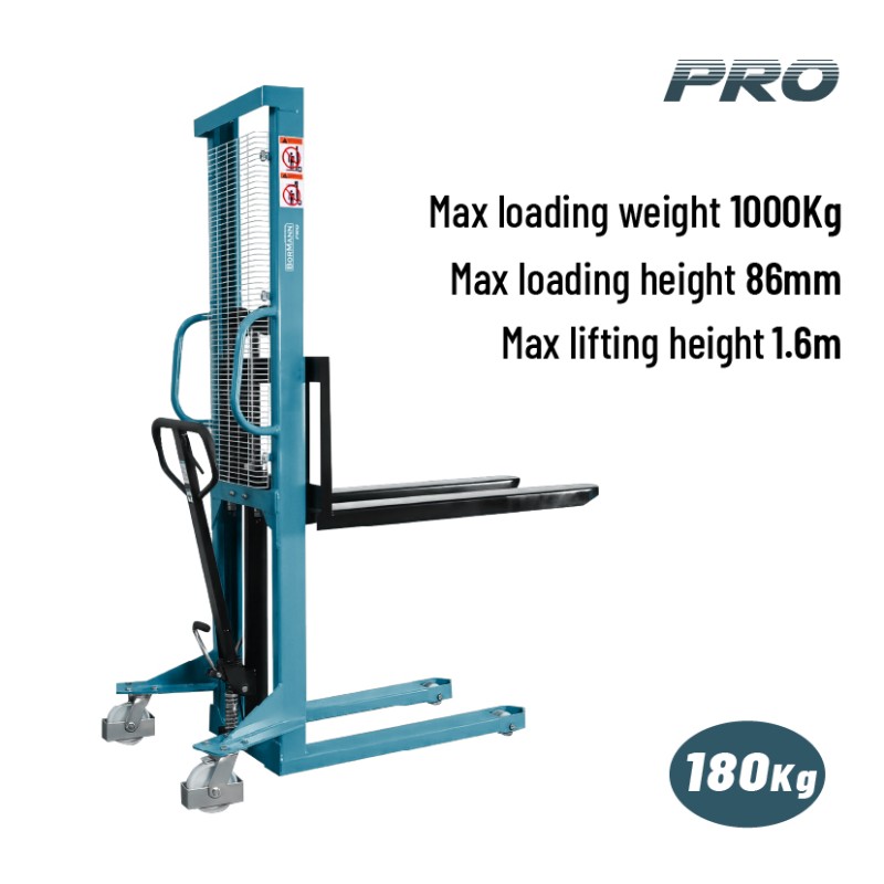 BORMANN Pro BWR5517 Περονοφόρο Χειροκίνητο Ανύψωσης 1Ton,Ύψος Ανύψωσης 1.6m, Πιρούνια 1150x550mm