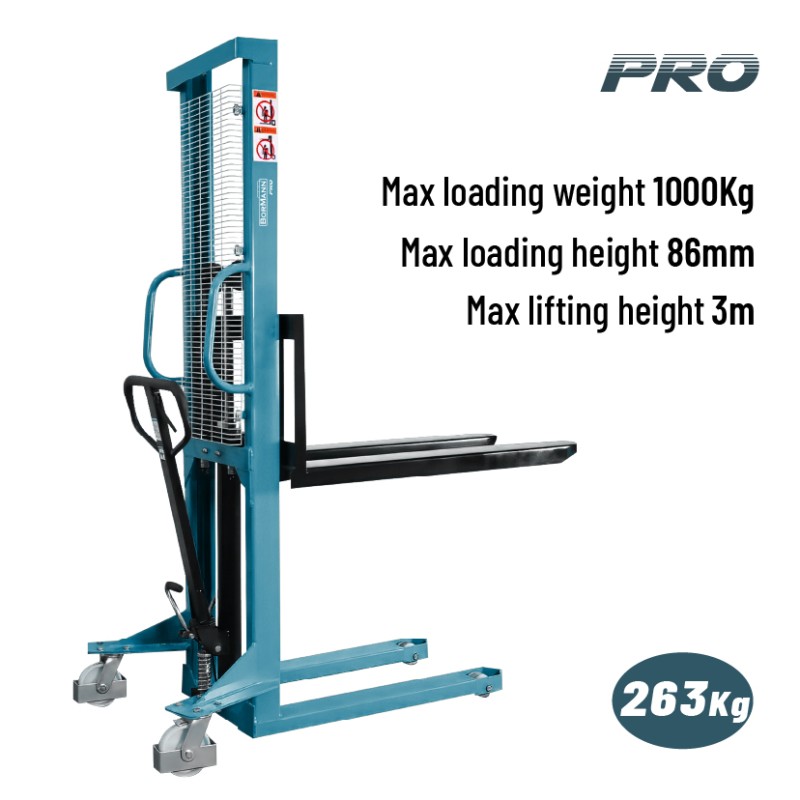 BORMANN Pro BWR5531 Περονοφόρο Χειροκίνητο Ανύψωσης 1Ton, Ύψος Ανύψωσης 3.0m