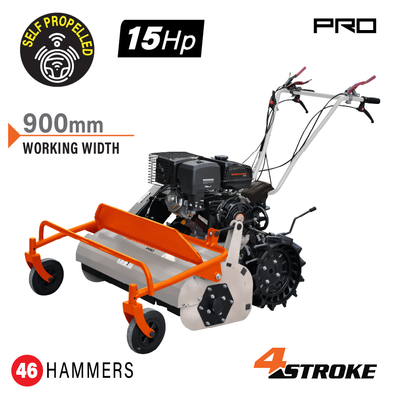 NAKAYAMA Pro PB8900 Aυτοκινούμενος Καταστροφέας Χόρτων,Βενζινοκίνητος,15Hp,Τετράχρονος Κινητήρας