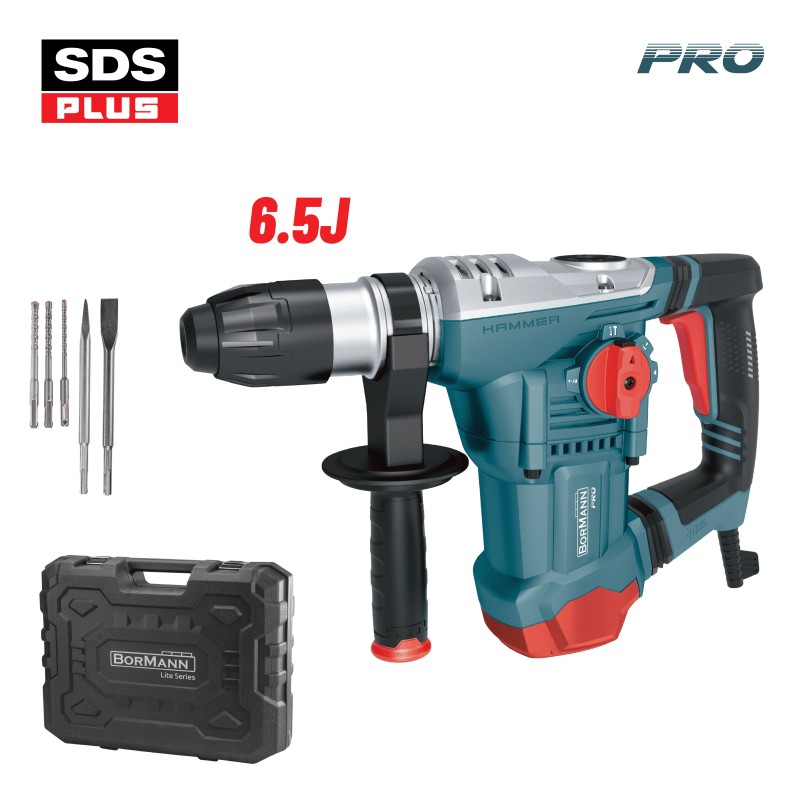 BORMANN Pro BPH4510 Σκαπτικό Περιστροφικό Πιστολέτο 1800W,SDS-PLUS,6.5J,5.6kg Βαλίτσα & Εξαρτήματα