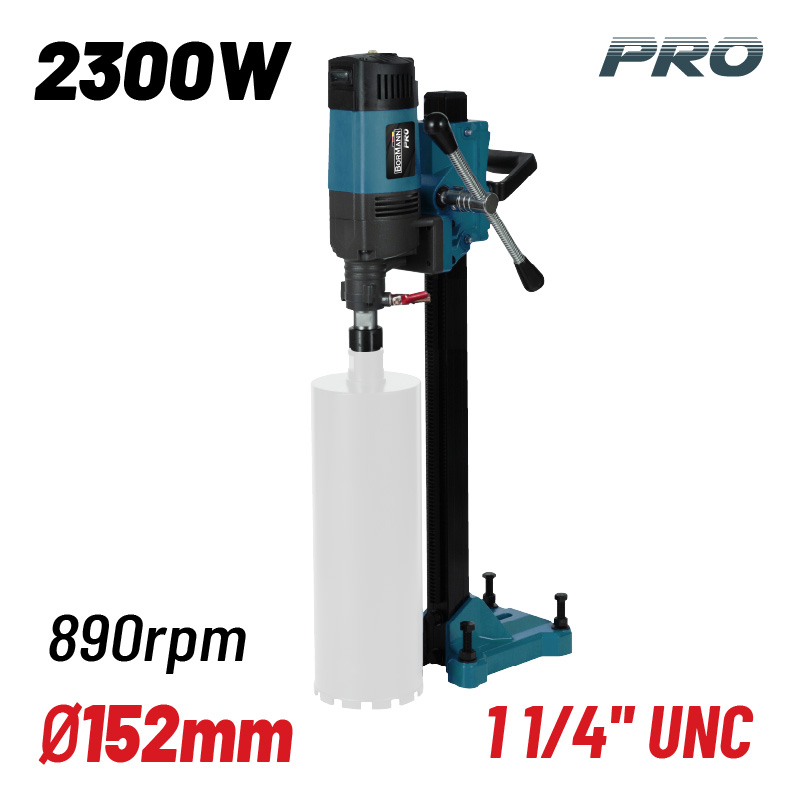BORMANN Pro BDD1500 Καροτιέρα με Βάση 2300W,Φ152mm,890rpm,1 1/4'' BORMANN Pro BDD1500 Καροτιέρα με Βάση 2300W,Φ152mm,890rpm,1 1/4''