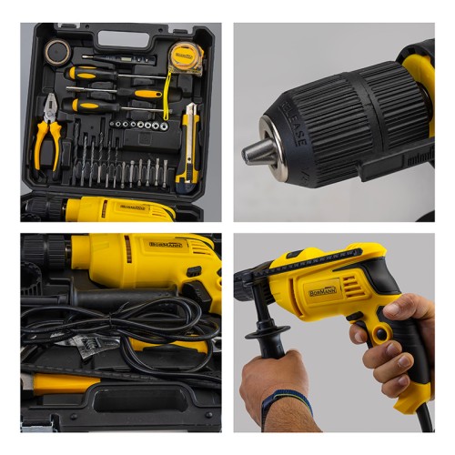 BORMANN BID6005 Δράπανο 650W,Σετ Βαλίτσα με 96 Εξαρτήματα,13mm