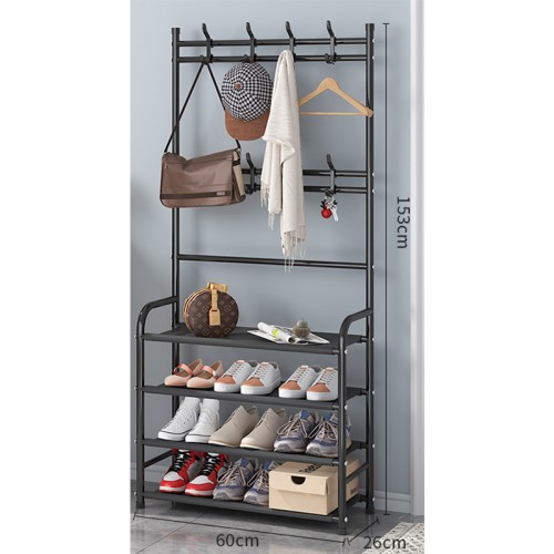 BORMANN Elite BPC2250 Έπιπλο Εισόδου, Κρεμάστρα & Παπουτσοθήκη 4 Ραφιών Με Μεταλλικό Σκελετό