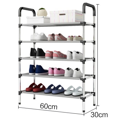 BORMANN Elite BPC2260 Παπουτσοθήκη Με 5 Ραφια,Υφασμάτικη Και Μεταλλικό Σκελετό, 58x28x98cm