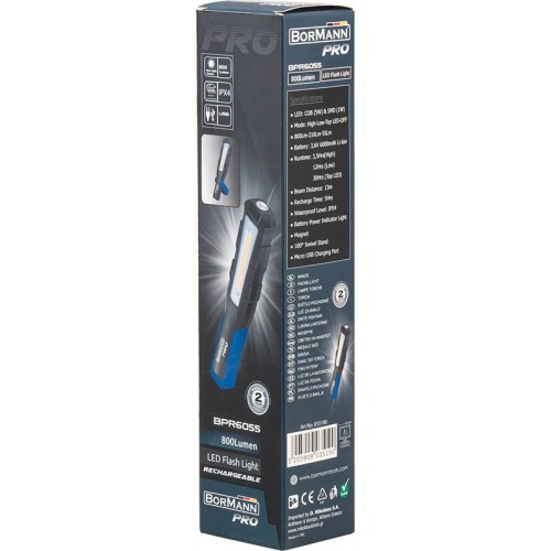 BORMANN Pro BPR6055 Φακός Επαναφορτιζόμενος 800Lm