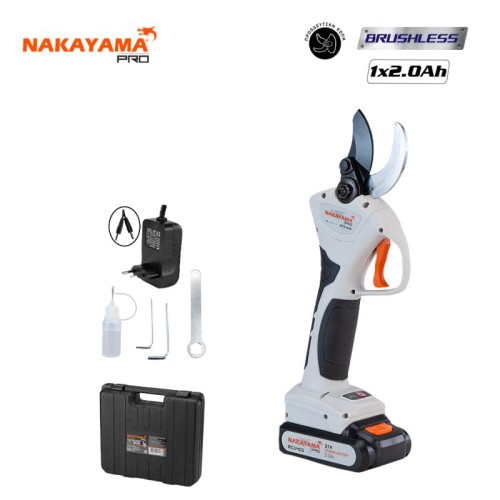 NAKAYAMA Pro EC1400 Ψαλίδι Κλάδου Μπαταρίας 21V, Brushless, Διπλή Κοπή 0-30mm/0-40mm, 970gr
