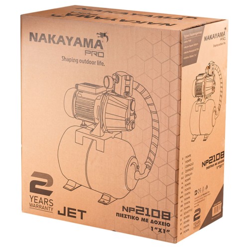 NAKAYAMA Pro NP2108 Πιεστικό Με Δοχείο 24Lt Αντλία Jet 750W