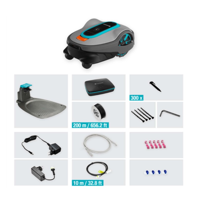 19702-72 Smart Σετ Router Gardena με Ρομποτική Χλοοκοπτική Sileno Life 1000